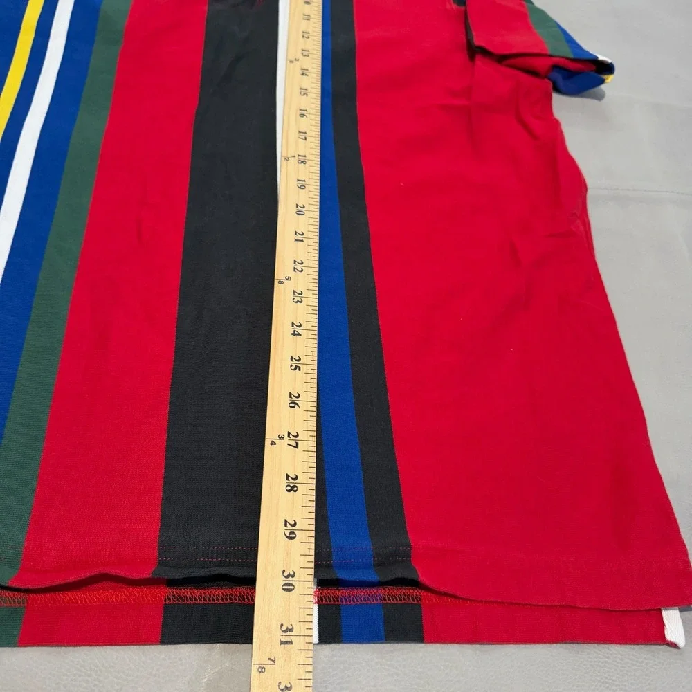 J. Crew Knit Men XL Rugby‎ Polo Shirt Stripe Colorblock Red Softboy Y2K-6245
